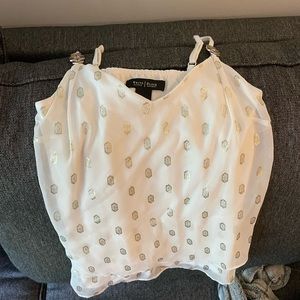 White House Black Market tank top with gold accents